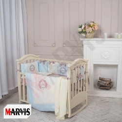 Set Lenjerie Pătuț Copii/Bebe 8 Piese Stylish Albastru